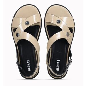 ALOHAS Women's Mindy Sandal in Tan/Stone/Natural